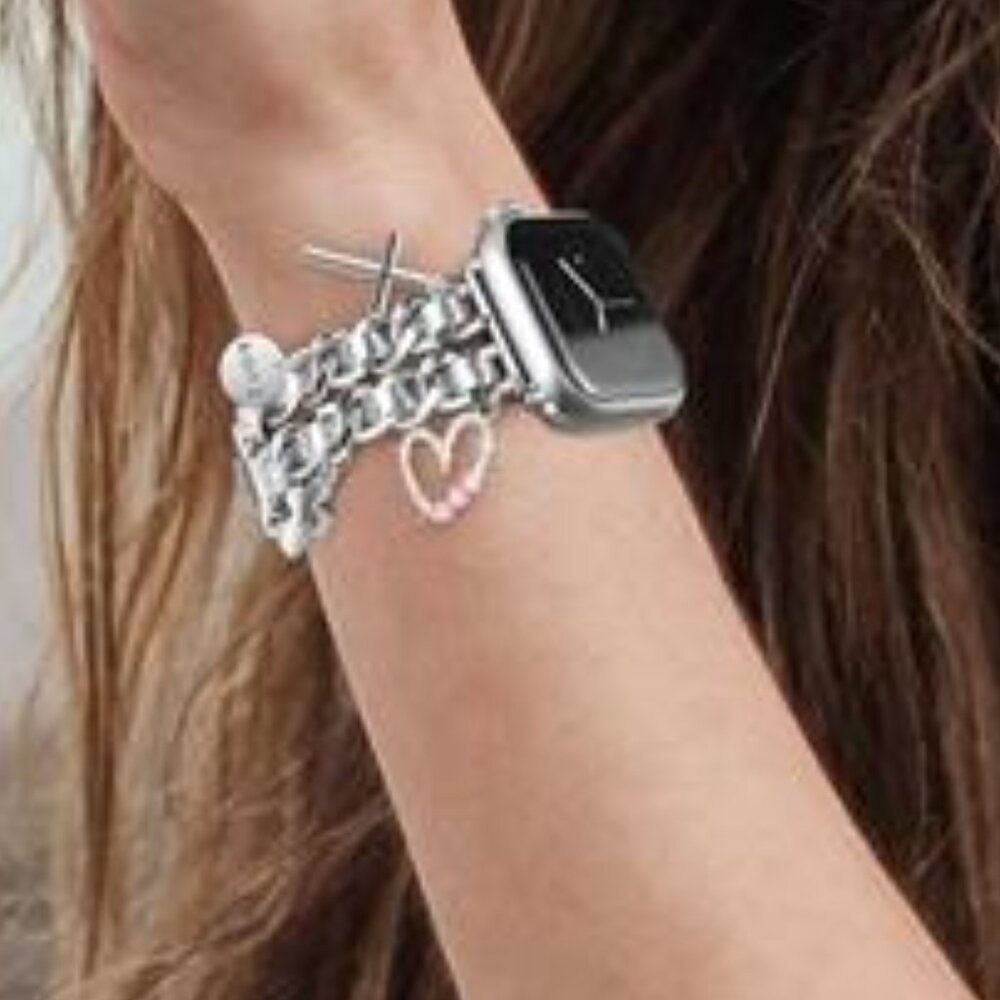 Silver Watch Band with Charms - Picture 2 of 6
